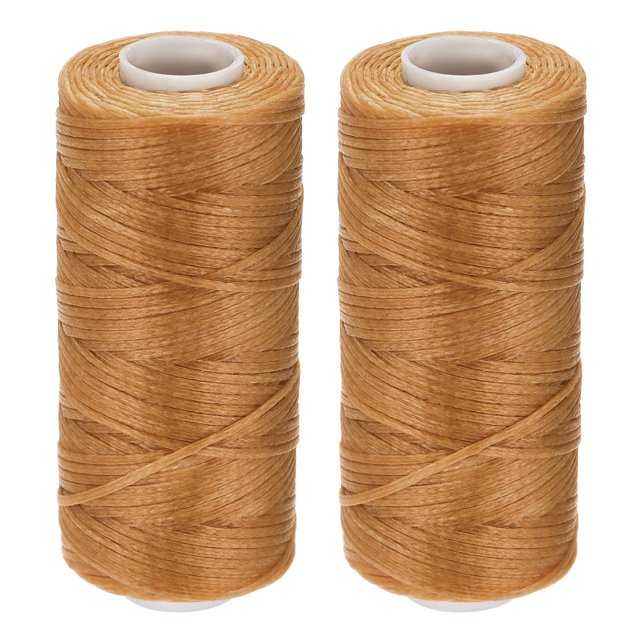 Unique Bargains Light Taupe Polyester Waxed Leather Sewing Thread, 55 Yards, 2 Pack
