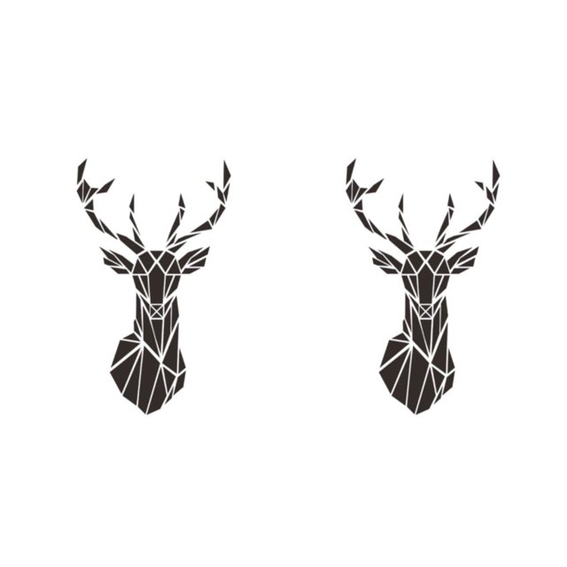 Redempat Living Space With 3D Mirror Deer Wall Sticker Easy To Paste And Remove black XXL 2Set