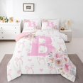 thumbnail image 2 of Erosebridal Dreamy Initial A-Z Bedding Queen Comforter Set, Initial Letter B Down Comforter, Pink Rose Decor, Reversible 3pcs, 2 of 8