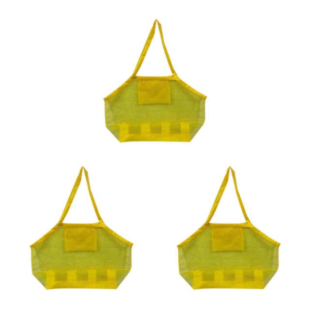 maskred Versatile Beach Toys Bag Durable Mesh Tote for Poolside Adventures Yellow Extra Large 3Set