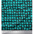 thumbnail image 1 of Soimoi Green polyester Crepe Fabric Stripe & Square Geometric Printed Fabric 1 Yard 52 Inch Wide, 1 of 3