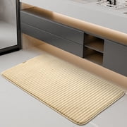 TOUMENY Super Absorbent Non Slip Bath Mat, Quick Dry Rubber Backing Washable Shower Rug, For Bathroom Floor In Front Of Tub Sink Laundry Room