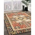 thumbnail image 2 of Ahgly Tapis Rectangulaire Abstrait Intérieur Marron Sienne Foncé, 4 Pieds x 6 Pieds, 2 of 6