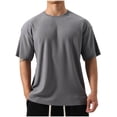 thumbnail image 1 of cfhntfmh Men's Muscle T Shirt Casual Short Sleeve Tops Ribbed Crewneck Slim Fit Workout Gym Solid Color Basic Tee Shirts, 1 of 4