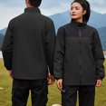 thumbnail image 1 of Pisexur Women Jackets Color Block Windproof Waterproof Hiking Clothes for Women Full Zip Lightweight Womens Fall Jackets Long Sleeve Stand Up Collar Softshell Jacket M-4XL Gray, 1 of 4