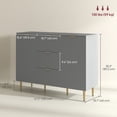 thumbnail image 3 of HOMCOM Sideboard Buffet Cabine w/ 3 Drawers and Adjustable Shelves, Grey, 3 of 10