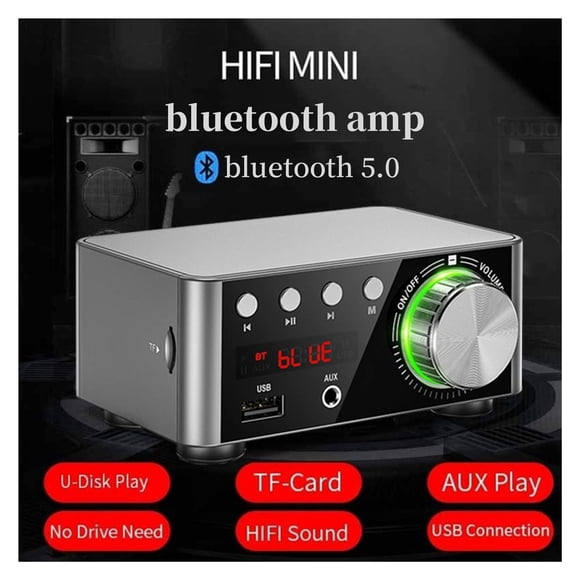100W Audio HiFi Bluetooth 5.0 Power Class D Amplifier Tpa3116 Digital Amp Home Audio Car Marine USB AUX IN Mini Audio ,High Sound
