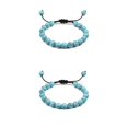thumbnail image 1 of Decodeary Stackable Collection Bracelet For Men And Women Natural Gemstones Beads Minimalist Bracelet For Women Beads Bracelet Black line+lightblue 2Set, 1 of 6