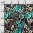 thumbnail image 2 of oneOone Polyester Spandex Turquoise Green Fabric Florals Sewing Material Print Fabric By The Yard 56 Inch Wide-D2, 2 of 4