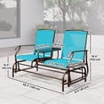 thumbnail image 3 of Outsunny Banc à Bascule d'Extérieur avec Table Chaise à Glissière pour 2 Bleu, 3 of 10