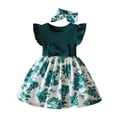 thumbnail image 1 of Robe Décontractée pour Bébé Fille à Manches à Volants, Robe Trapèze, Robe d'Été pour Fête d'Anniversaire, Tenue de Jeu, 0-3 Ans, 1 of 4