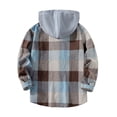 thumbnail image 4 of Ceisia Chemise à Capuche à Manches Longues pour Homme, Décontractée, à Carreaux Patchwork, Boutonnée, Cadeau, 4 of 9