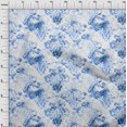thumbnail image 4 of oneOone Rayon Medium Blue Fabric Damask Sewing Material Print Fabric By The Yard 56 Inch Wide, 4 of 4