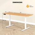 thumbnail image 3 of Costway Bureau Assis-Debout 63 x 24 Pouces Hauteur Réglable Bureau Debout Électrique Naturel, 3 of 10