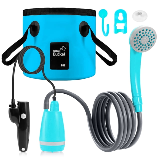 Outdoor Portable Camping Shower Kit with 2.5-3.5L/min Water Discharge 2m