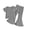 Dark Gray, variant on 2025 2-8Y Girls Solid Colour Loose Leisure Short Sleeve Round Neck Blouses T Shirt Bell Bottom Pants Two Piece Sets Blue