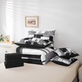 thumbnail image 5 of YST Black White Grey King Comforter Set With Sheets 7 Piece For Kids Boys Teen Abstract Wildlife Skin Bedding Set Geometric Leopard Bed In A Bag Buffalo Check Cheetah Print Bed Set, 5 of 5