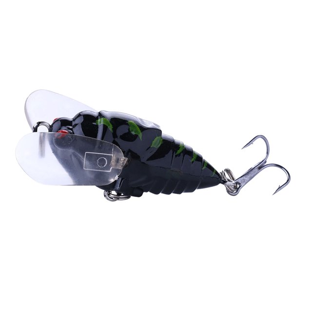 1 Pce Attrape-Cicadelles Attractif pour Eau Douce Poisson / Attirail pour Poisson Réaliste en Forme de Cicade Fournitures de Pêche Hameçon Robuste Réutilisable Nage pour Lac Étang