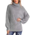 thumbnail image 3 of Faithtur Chandail à Col Roulé Mignon pour Femmes Couleur Unie Manches Longues Tricot pour Automne Mode Urbaine Chaud, 3 of 7