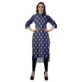 thumbnail image 2 of Moomaya Kurti Tunique Imprimée à Col Mandarin Longueur Genou pour Femmes Vêtements Porter, 2 of 6