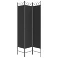 thumbnail image 2 of vidaXL 3-Panel Room Divider Black 120x200 cm Fabric, 2 of 5