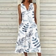 thumbnail image 1 of EGNMCR Robes de Fête pour Femmes Robe d'Été pour Femmes Design Décontracté Robe Dégradée Sans Manches Col en V Longue Robe, 1 of 5