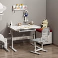 thumbnail image 2 of Multi-Functional Height Adjustable Kids Desk, Ergonomic Children Study Writing Desk with Drawer and 0°-40° Tilt Desktop for Home Bedroom, 2 of 8