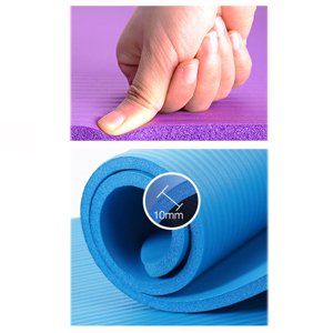 RUNROTOO Extra Thick Non Slip Yoga Mat High Density Tear Exercise Mat With Carrying Strap For Home Use Blue