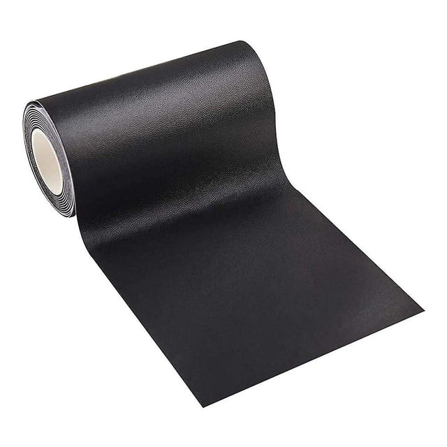 Leather Patch Kit Adhesive Leather Patches, featuring a roll of premium adhesive leather repair material in black. The patch measures 7.6x152cm and is designed for easy application by peeling and sticking. Ideal for crafting and repairing leather, vinyl, and upholstery fabrics, including sofas, car seats, leather beds, and shoes.