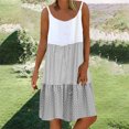 thumbnail image 1 of Ovzne Robes d'Été pour Femmes Robe Femme Mode pour Dames à Rayures et Pois Imprimé Col Rond Robe à Bretelles Ajustables Robe de Vacances Imprimée Liquidation, 1 of 5
