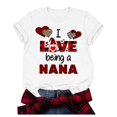 thumbnail image 4 of Hauts d'Été Grande Taille Femmes Décontractés Grande Taille Manches Courtes Imprimé 3D Amour Col Rond Hauts Tee T-Shirt Blouse Col en V T-Shirt Femmes en Liquidation, 4 of 9