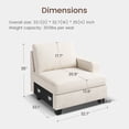 thumbnail image 2 of HONBAY Right Arm of Modular Sectional Corduroy Sofas, Beige, 2 of 5