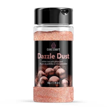 Cake Craft Dazzle Dust- Rose Gold, Edible Glitter for Cakes, Cupcakes, Cocktails & More, Food-Safe Decorating Dust, 100% Edible