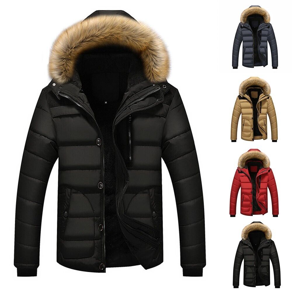 Men's Waterproof Winter Jacket Warm Winter Coat Outdoor Ski Snow Hooded Jacket