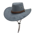 thumbnail image 1 of RXIRUCGD Fashion Men And Women Drawstring Decoration Suede Western Cowboy Hat Jazz Hat( Gray ), 1 of 3