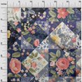 thumbnail image 3 of oneOone Georgette Viscose Blue Fabric Florals Craft Projects Decor Fabric Printed By The Yard 42 Inch Wide, 3 of 4