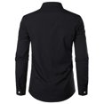 thumbnail image 3 of Penkiiy Chemise Habillée Décontractée pour Homme à Manches Longues Extensible Sans Plis Coupe Régulière à Boutons L Noir, 3 of 4