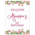 thumbnail image 1 of Darling Souvenir MADE WITH LOVE PersonalizedWelcomeBirthdaySignFlower Border,Large Decorative Poster For Birthday Party, Celebrations- 18x12, 1 of 5