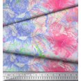 thumbnail image 2 of Soimoi Pink polyester Crepe Fabric Flower Watercolor Printed Fabric 1 Yard 52 Inch Wide, 2 of 3