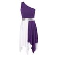 thumbnail image 2 of Yartina Robe de Danse Asymétrique pour Filles, Tunique de Prière Lituricale, Violet 10, 2 of 6