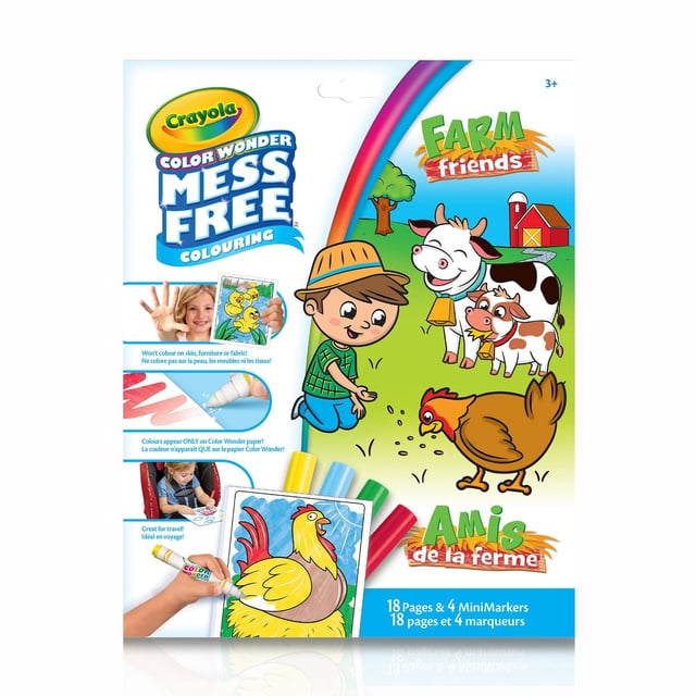 Crayola Color Wonder Mess-Free Colouring Pages & Mini Markers, Farm Friends