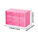 Desk Drawer Organizer Mini Desktop Drawer Box 9 Compartments Plastic Desk Organizer Office Supplies and Jewelry Storage Box for Office, School, Cosmetic, Jewelry, Hair Clips, Small Parts, Etc.