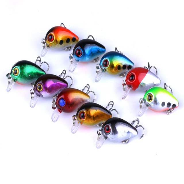 10 Pcs Mini Floating Bionic Fishing Lures - Micro Metal Crankbaits for Freshwater & Saltwater Fish, Multi-Color Artificial Bait Kit, 3cm 1.5g, High Attraction Tackle
