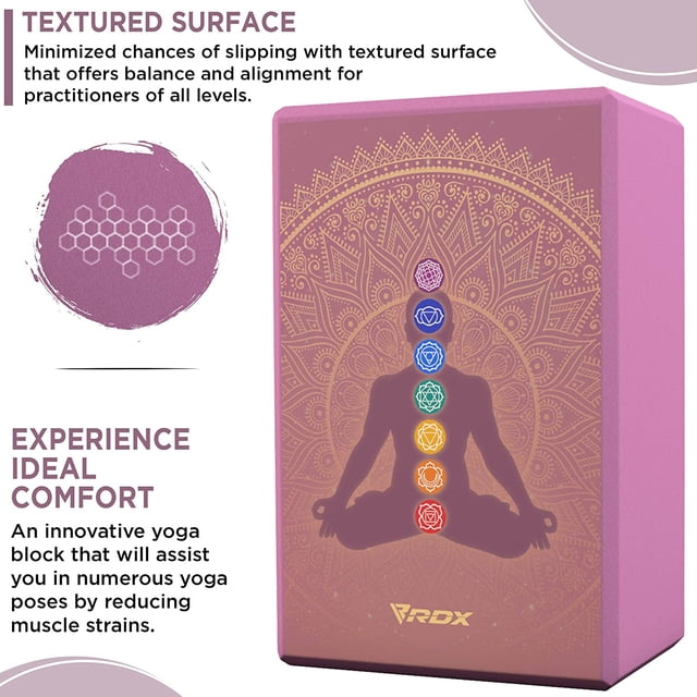 RDX Yoga Block, Non-Slip High-Density Eva Foam, Easy Grip Surface for Stability Strength Training D02 (23x15x9.8CM)