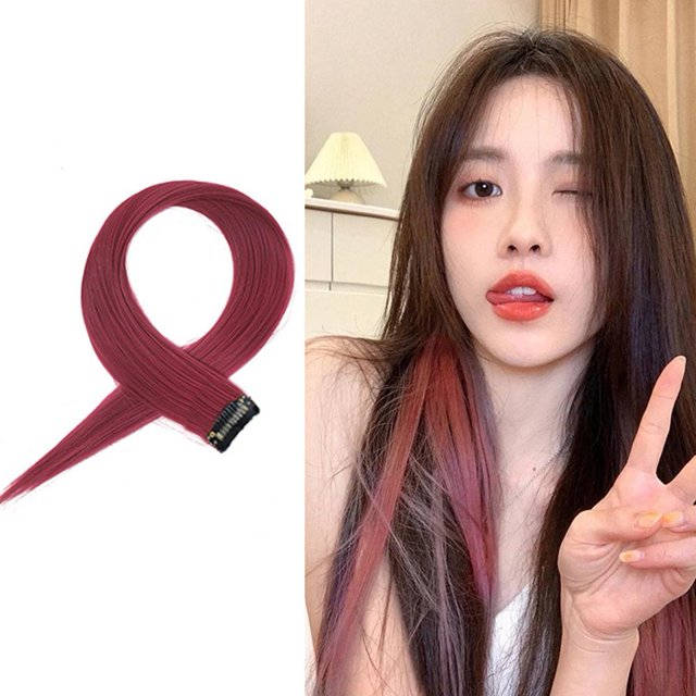 RYGRZJ Perruque Synthétique Colorée pour Cheveux, Extensions de Cheveux à Clipser en une Pièce