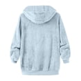 thumbnail image 3 of Qertyioot Mode Femmes Fermeture Éclair Col en V Chandail à Enfiler Hauts Manches Longues Blouse à Capuche Chandail, 3 of 4