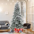 thumbnail image 3 of Costway 8 FT Snow Flocked Artificial Christmas Tree with 1447 PVC & PE Tips 800 LED Lights, 3 of 10