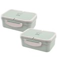 thumbnail image 1 of Oleegame 2PC Produce Storage Lunch Box Portable Wheat Straw Picnic Microwave Bento Food Storage Container Hot Green, 1 of 2