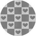 thumbnail image 1 of Ahgly Company Tapis Rond Lavable en Machine Intérieur Transitionnel Gris Argenté, 6 Pieds Rond, 1 of 7