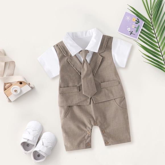 Baby Boy Clothes Bowtie Dress Shirt with Bowtie Vest Pants 4 Pieces Formal Gentleman Suits Baby Boy's Clothing for Baby Boys 6-9 Months